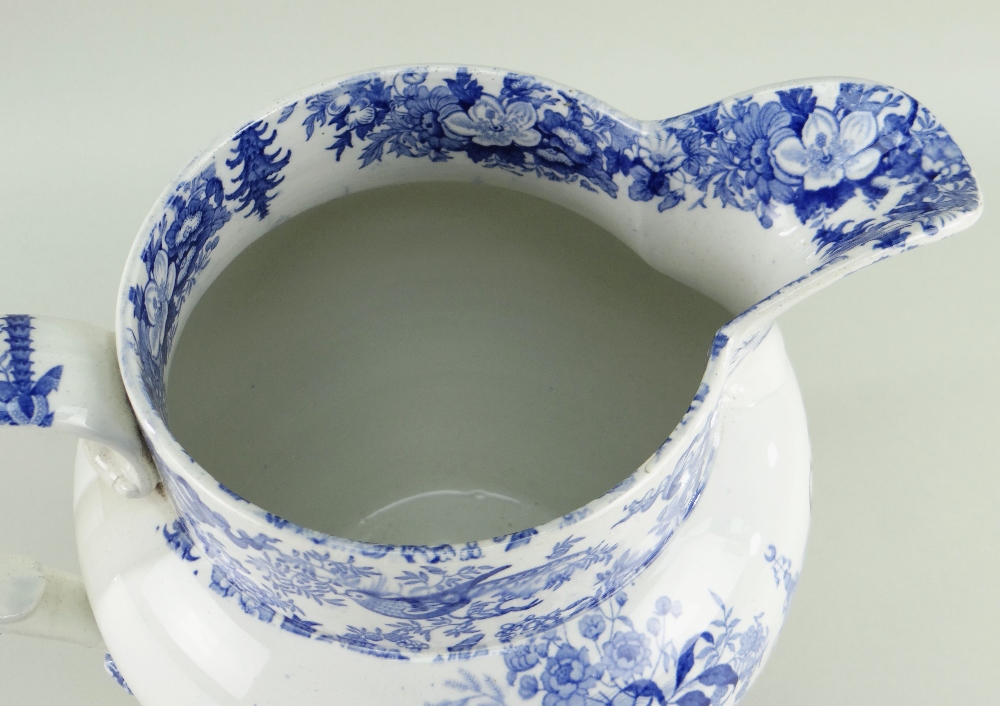 A BLUE & WHITE SWANSEA POTTERY DOCUMENTARY JUG IN THE ORIENTAL BASKET TRANSFER of baluster form, - Image 6 of 8
