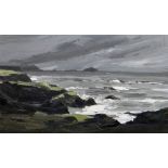 SIR KYFFIN WILLIAMS RA large oil on canvas - entitled verso 'Storm at Penmon', dated 1975, 75 x
