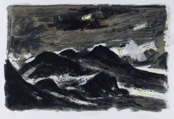 SIR KYFFIN WILLIAMS RA limited edition (24/150) print - stormy mountain landscape, signed in full,
