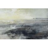 WILLIAM SELWYN mixed media - Ynys Mon coastal scene, entitled verso 'Rough Sea, Towards