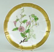 A SWANSEA PORCELAIN CIRCULAR CRUCIFORM DISH circa 1816, centred with a botanical study by William