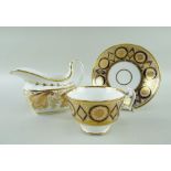 SWANSEA PORCELAIN EMPIRE-STYLE TEA CUP & SAUCER & NON-MATCHING MILK JUG the cup and saucer in