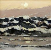 SIR KYFFIN WILLIAMS RA oil on canvas - entitled verso 'Waves at Llangwyfan (No.25)', dated 1982, 7