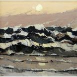 SIR KYFFIN WILLIAMS RA oil on canvas - entitled verso 'Waves at Llangwyfan (No.25)', dated 1982, 7