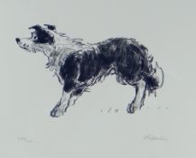 SIR KYFFIN WILLIAMS RA limited edition (399/750) print - alert sheep dog, signed in full, 38 x 56cms