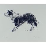 SIR KYFFIN WILLIAMS RA limited edition (399/750) print - alert sheep dog, signed in full, 38 x 56cms