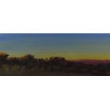 DAVID LLOYD GRIFFITH oil on panel - sunset and landscape, entitled verso 'Dyffryn Conwy', signed