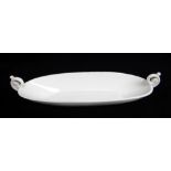 NANTGARW PORCELAIN TWIN HANDLED PEN TRAY gondola shaped with scroll and floret handles, non-