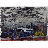 TERRY SETCH artist's proof colour print - abstract, title margin 'Penarth Car Wreck', signed, 61 x