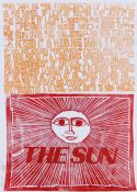 PAUL PETER PIECH two colour lithograph - 'The Sun' with typography 'The Sun is the foundation of