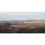 BETH FLETCHER oil on board - entitled verso on Albany Gallery label 'Estuary Glimpse Winter', 61 x