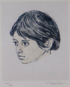 SIR KYFFIN WILLIAMS RA coloured limited edition (149/150) print - Tehuelche girl of Patagonia 'Norma