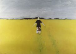 JOHN KNAPP-FISHER limited edition (251/500) print - entitled 'Girl in a Rape Field', 1990, signed,