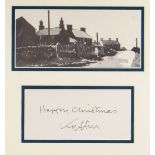 SIR KYFFIN WILLIAMS RA printed greeting card - village of Carmel, from an inkwash, framed together