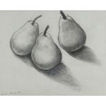 CHARLES BURTON pencil drawing - still life, entitled verso 'Three Pears', signed and dated March