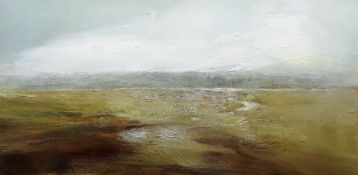 BETH FLETCHER oil on board - entitled verso on Albany Gallery label 'Estuary Glimpse Summer', 61 x