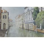 GARETH THOMAS watercolour - Venetian canal, entitled verso 'Afternoon Venice', signed, 25 x 36cms