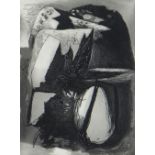 GRAHAM SUTHERLAND etching - semi-abstract / landscape, entitled verso on Mercury Gallery label '