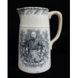 LLANELLY POTTERY TRANSFER PRINTED JUG COMMEMORATING GARIBALDI with titled pictorial portraits either