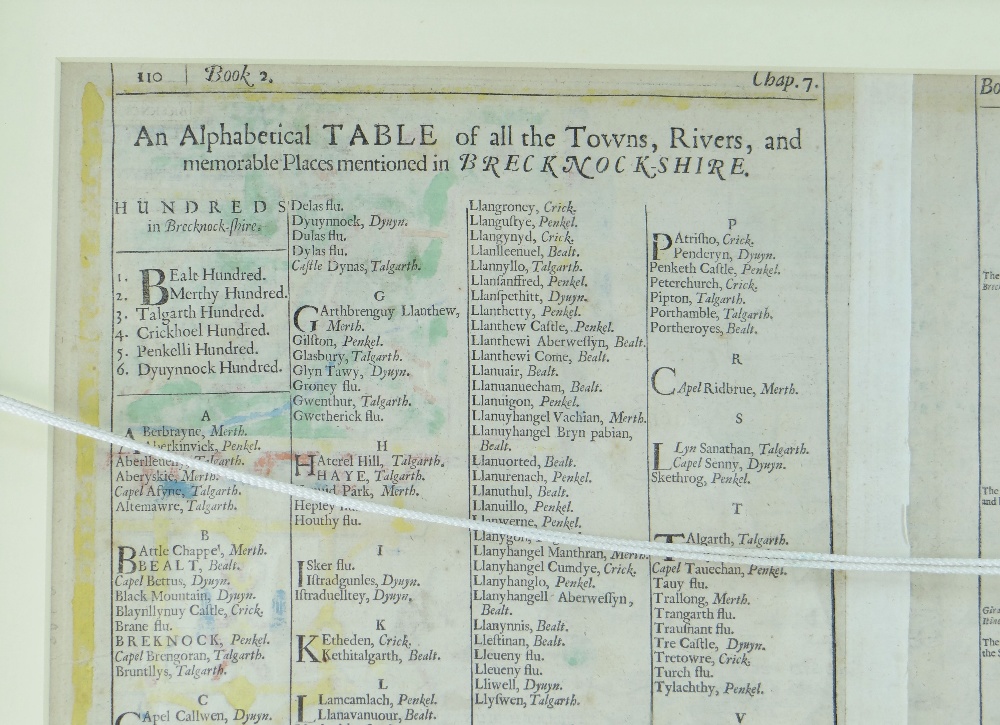 JOHN SPEED coloured antique map - Brecknoke 'Both Shyre and Towne described', dated 1610, - Image 3 of 4