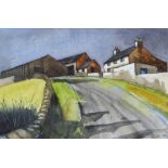 JOHN CLEAL watercolour - Pembrokeshire farm, entitled verso 'Farm at Nolton', signed, 15 x 22cms