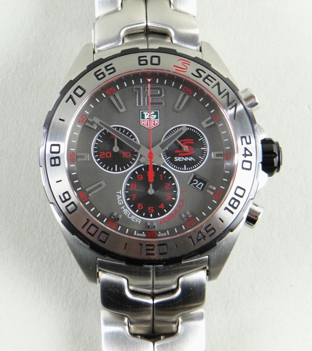 TAG HEUER FORMULA 1 SENNA EDITION CHRONOGRAPH BRACELET WATCH, ref. CAZ1012, c. 2015, quartz