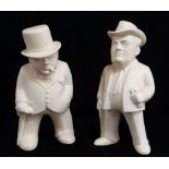 BOVEY POTTERY 'OUR GANG' FIGURES OF CHURCHILL & ROOSEVELT, former entitled 'The Boss', both in cream