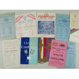 MAINLY PRE-WAR RUGBY UNION PROGRAMMES & EPHEMERA including programmes and dinner cards, (1) 1929