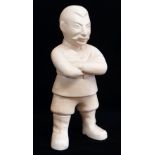 RARE BOVEY POTTERY 'OUR GANG' FIGURE OF STALIN, in cream matt glaze, brown printed marks, 19.5cms