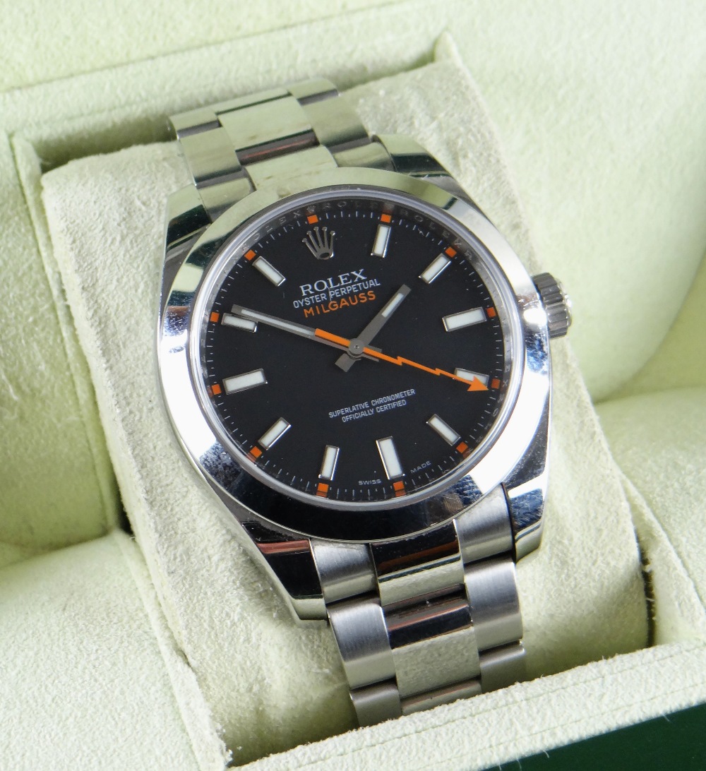 ROLEX MILGAUSS ANTIMAGNETIC BRACELET WATCH, ref. 116400, c. 2009, ser. no. M88***1, 31-jewel Cal.