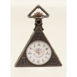 TEMPOR WATCH CO. TRIANGULAR MASONIC FOB / POCKET WATCH, Schwab-Loeillet, Geneve, mechanical