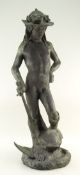AFTER DONATELLO bronze - David, statue of the victorious youth with sword, late 19th/early 20th