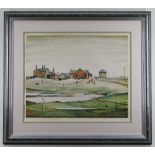 LAURENCE STEPHEN LOWRY R.A. (British, 1887-1976) offset lithograph - Landscape with Farm