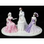 LARGE COALPORT PRESTIGE COLLECTION 'AFTERNOON TEA' GROUP, limited edition no. 53/250, depicting