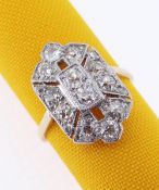 18CT GOLD & PLATINUM DIAMOND RING, of Art Deco design, ring size O, 4.7gms Provenance: private