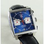 TAG HEUER MONACO CHRONOGRAPH WRISTWATCH, ref. CAW2111-0, jewelled Cal:12 automatic movement, blue