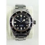 RARE TUDOR STAINLESS STEEL AUTOMATIC CALENDAR BRACELET WATCH, Prince Oysterdate 'Snowflake'