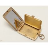 GEORGE V ASPREY 9CT GOLD COMPACT / PILL BOX of rectangular form, engine turned with initials to