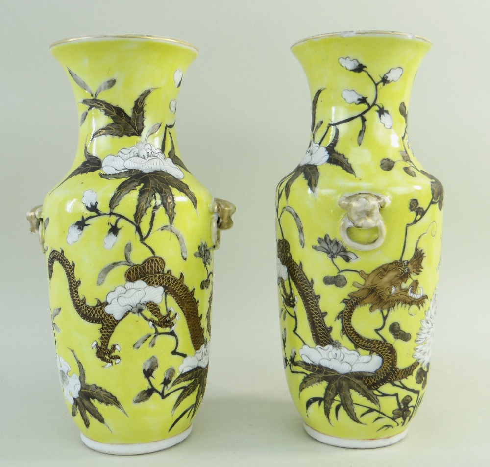 PAIR CHINESE 'DOWAGER EMPRESS DAYAZHAI' TYPE PORCELAIN VASES, 20th Century, shouldered form with