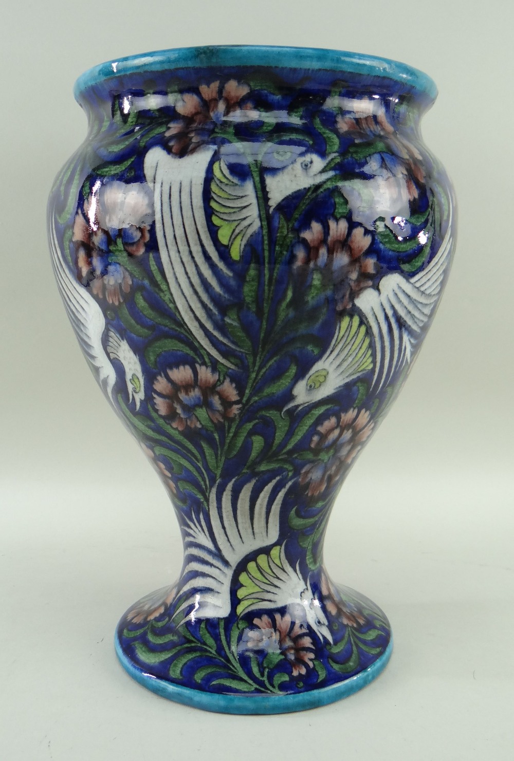 JOE JUSTER FOR WILLIAM DE MORGAN: FULHAM PERIOD POTTERY 'PERSIAN' VASE, c. 1890, baluster form on - Image 2 of 12