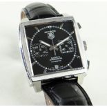 TAG HEUER MONACO CHRONOGRAPH WRISTWATCH, ref. CAW2110, Jewelled Cal:12 automatic movement, black