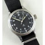 OMEGA MILITARY ISSUE RAF PILOT'S STAINLESS STEEL WRISTWATCH, c.1953, ref. 2777-1 SC, 17J cal. 283