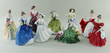 EIGHT ROYAL DOULTON BONE CHINA FIGURINES comprising 'Sara' HN 2265, 'Alexandra' HN 3286, 'Elyse'