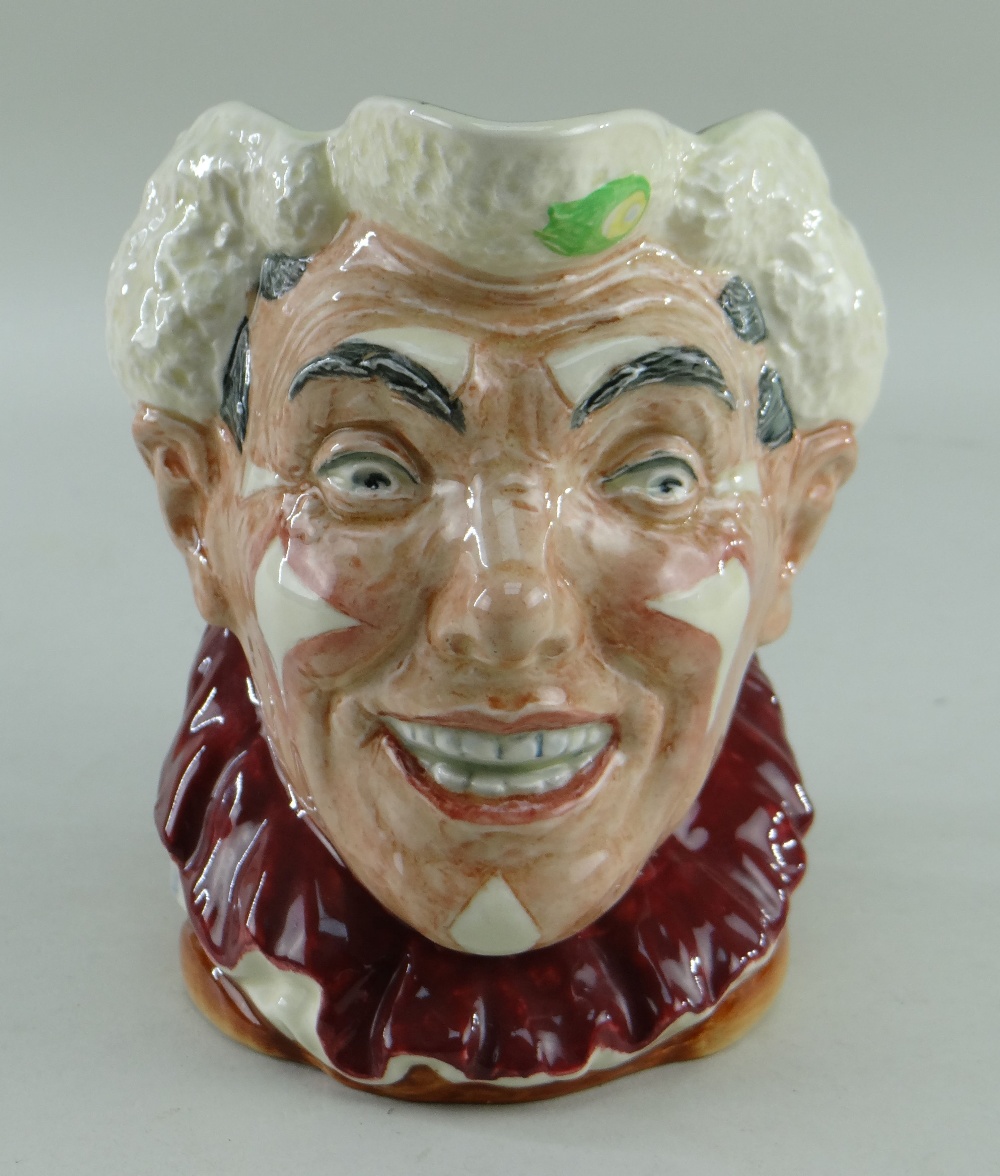 RARE ROYAL DOULTON CHARACTER JUG, D6322, white haired clown, printed marks, 16cms high - Image 2 of 6