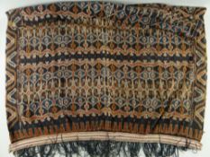 WEST SUMBA IKAT HIP OR SHOULDER CLOTH hinggi, Indonesia, decorated with broad horizontal bands of