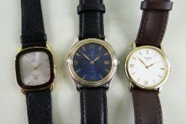 THREE GENTS WRISTWATCHES comprising Zenith Espada G10 date just stainless steel and gold plated
