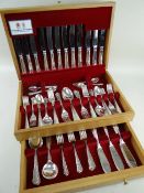 MODERN ARTHUR PRICE ELECTROPLATED CANTEEN FOR TWELVE, in two-drawer oak case (unused)