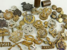 ASSORTED BRITISH ARMY CAP BADGES & BUTTONS, including The King's Own Royal Lancaster Regt., Royal