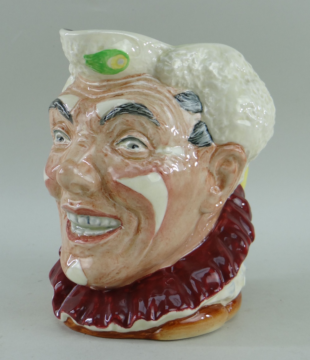 RARE ROYAL DOULTON CHARACTER JUG, D6322, white haired clown, printed marks, 16cms high