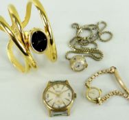 ASSORTED WATCHES comprising Regency, ladies Nivada, Consul spherical fob watch, ladies bangle